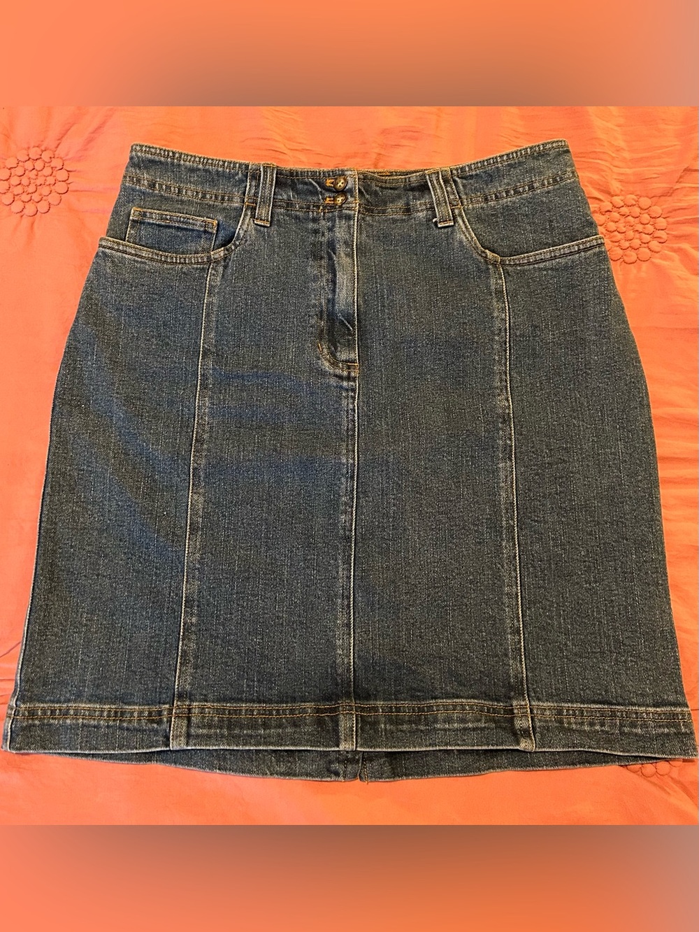 Jones Sport Blue Denim Stretch Mini Skirt Size  8